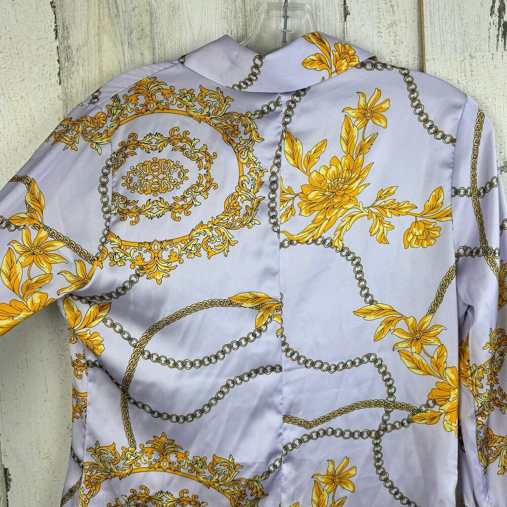 INDUSTRY Chain Print Button Down Blouse size small - Picture 8 of 10